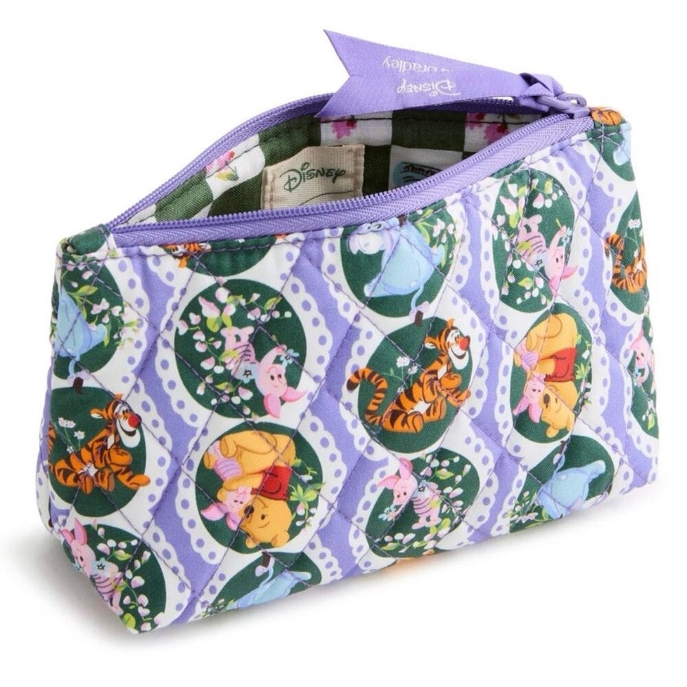Vera Bradley Disney Winnie The Pooh Springtime Eyelet Floral Small Pouch NWT